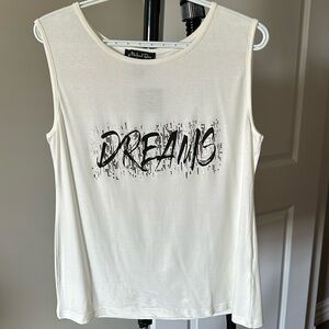 Sz L🇨🇦⭐️NWT Michael Tyler Ivory Dress Casual “Dreams” Sequin Tank